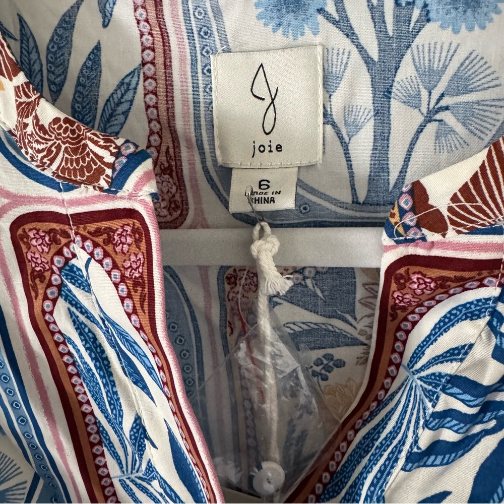 Joie tropical multi color printed Dress with Belt - Picture 11 of 14